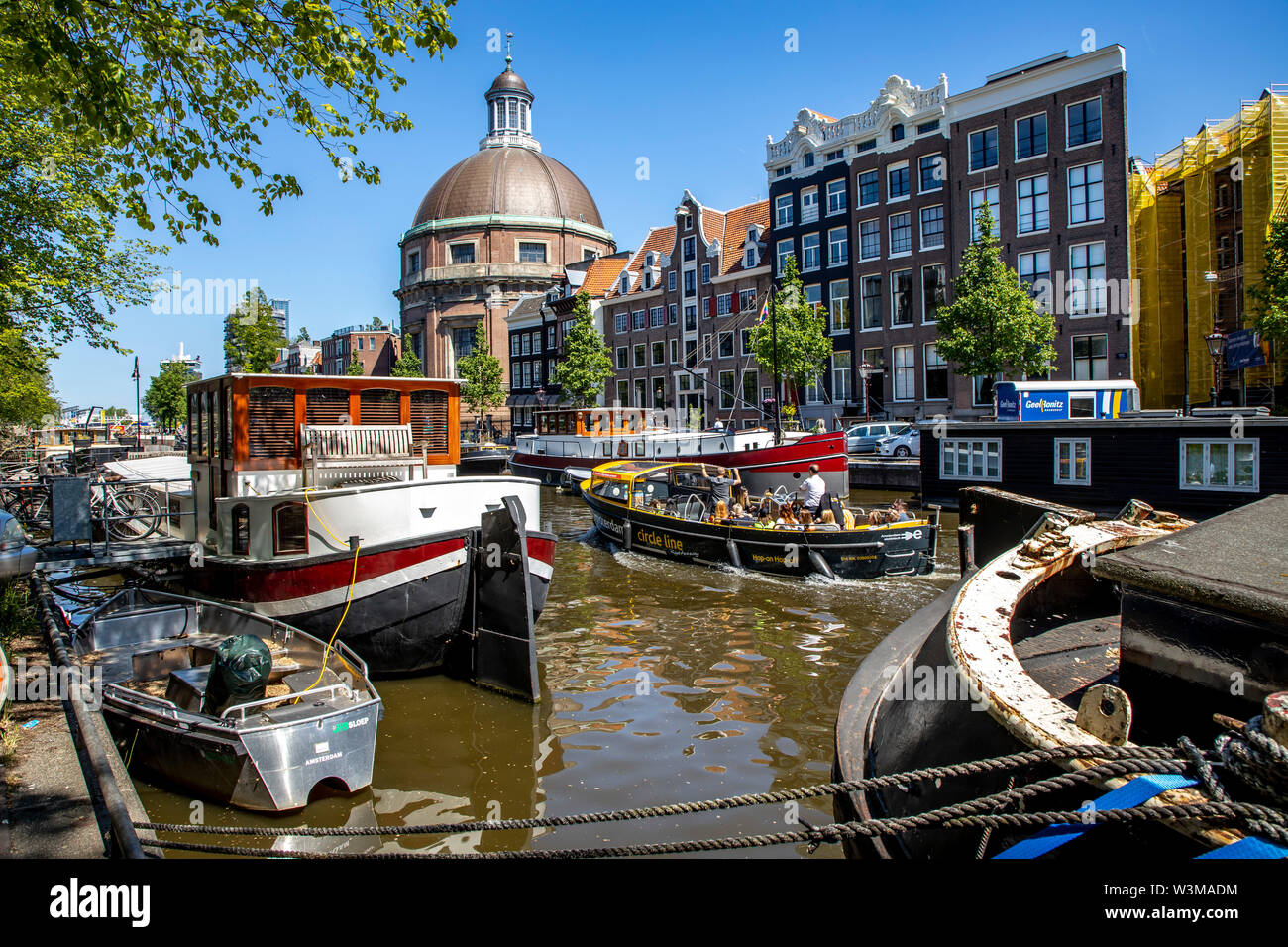 Amsterdam, Paesi Bassi, Centro citta', Old Town, canal cruise, Foto Stock