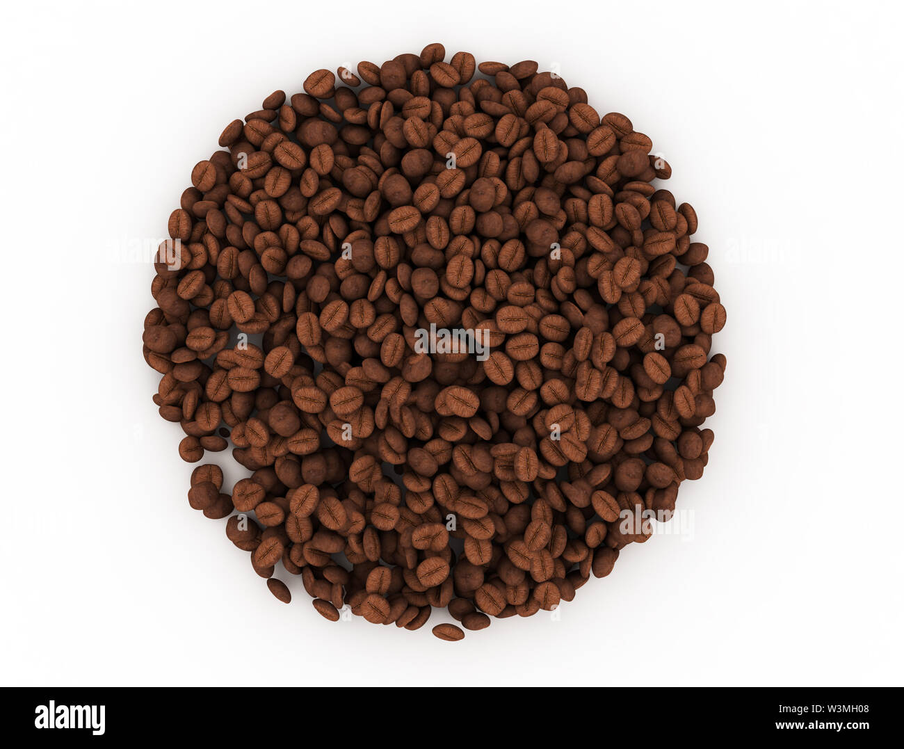 I chicchi di caffè isolato su sfondo bianco Foto Stock