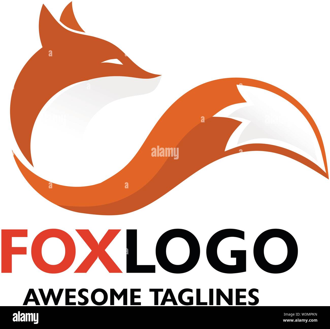 Creative Fox colorati punto logo moderno vettore elemento di concetto Illustrazione Vettoriale