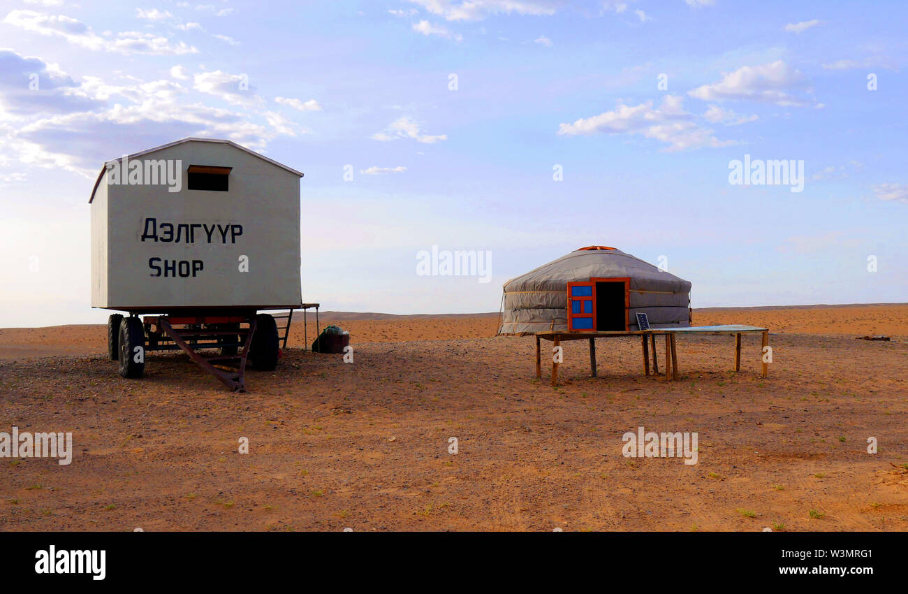 Negozio nel deserto dei Gobi, Mongolia Foto Stock