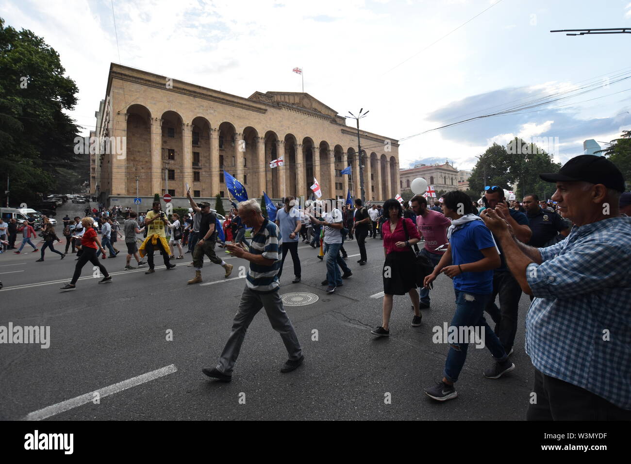 Anti-Russian dimostrazioni di Tbilisi, Georgia Foto Stock