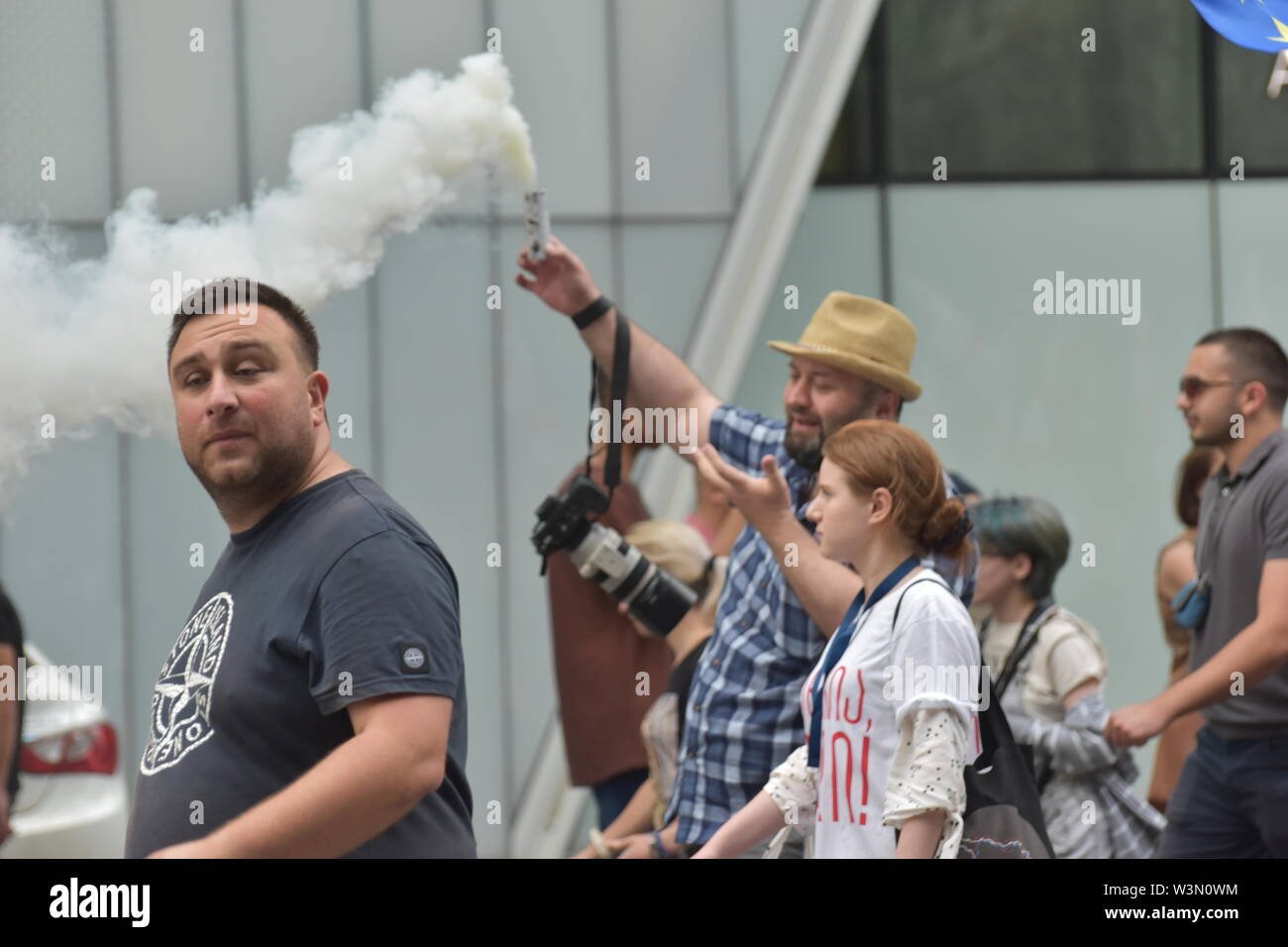 Anti-Russian dimostrazioni di Tbilisi, Georgia Foto Stock