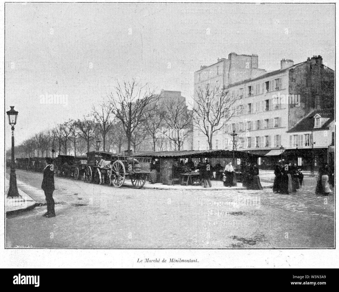 Clément Maurice Paris en plein air, BUC, 1897,166 Le marché de Ménilmontant. Foto Stock