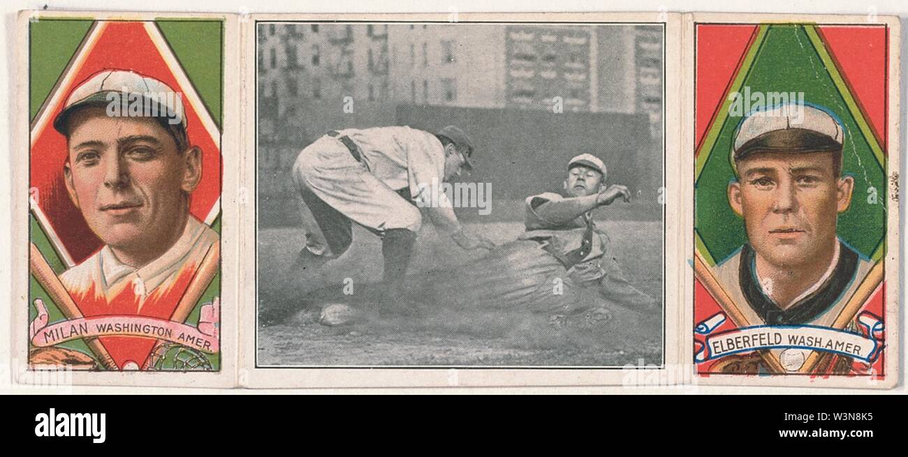 Clyde Milano-N. Elberfeld, Washington cittadini, baseball card ritratto Foto Stock