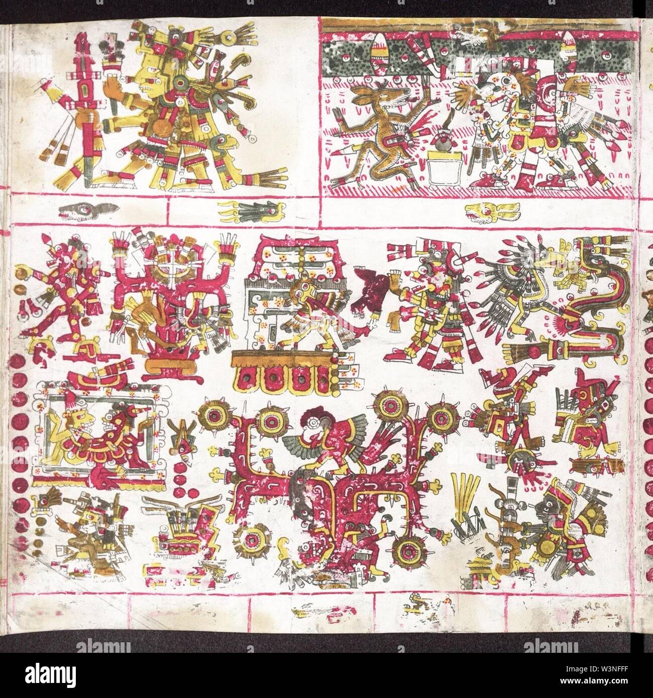 Codex Borgia pagina 52. Foto Stock