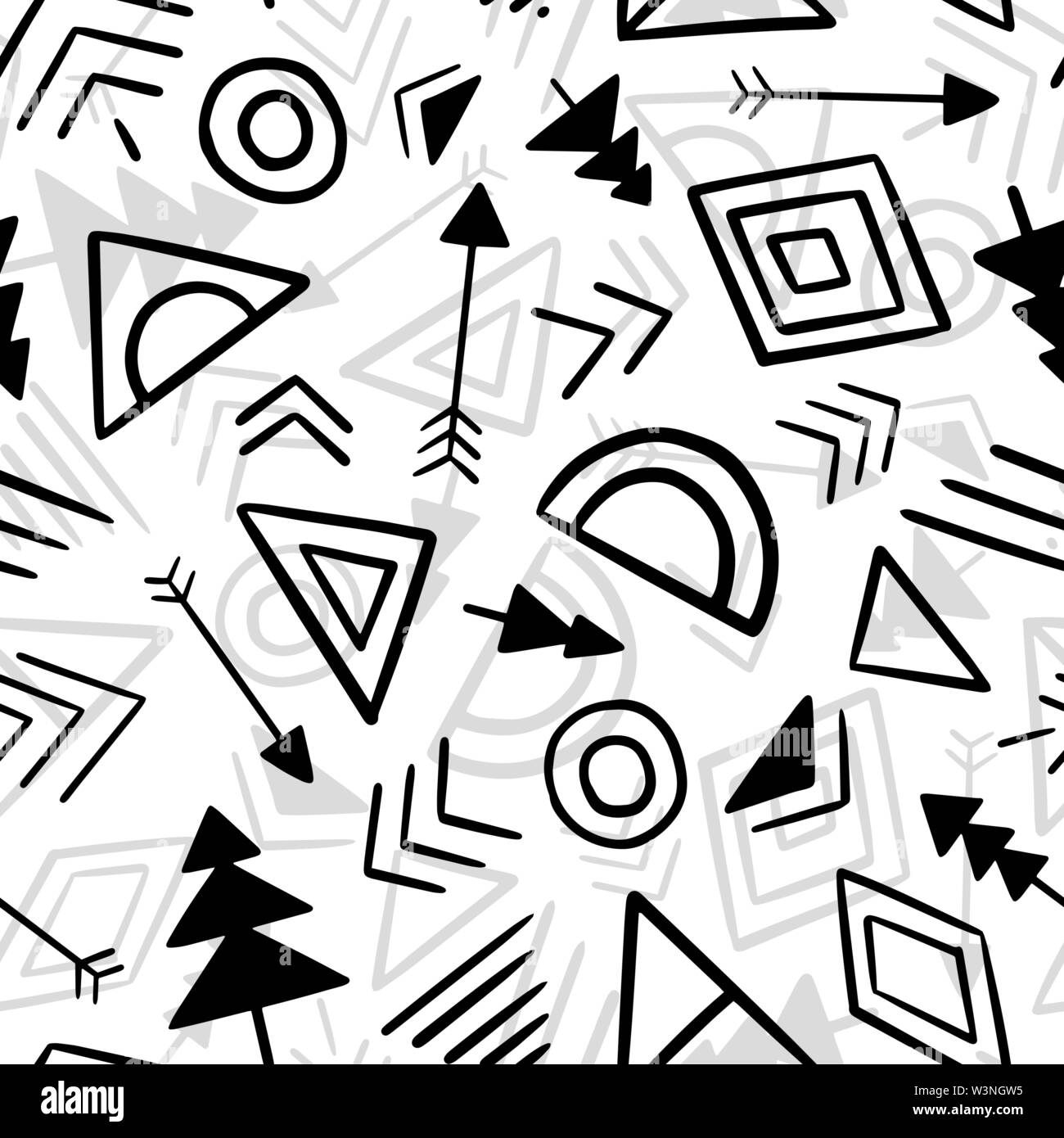 Abstract tribali seamless schema di ripetizione. Illustrazione Vettoriale sfondo. Per la stampa tessile, web, home decor, moda, superficie, graphic design Illustrazione Vettoriale