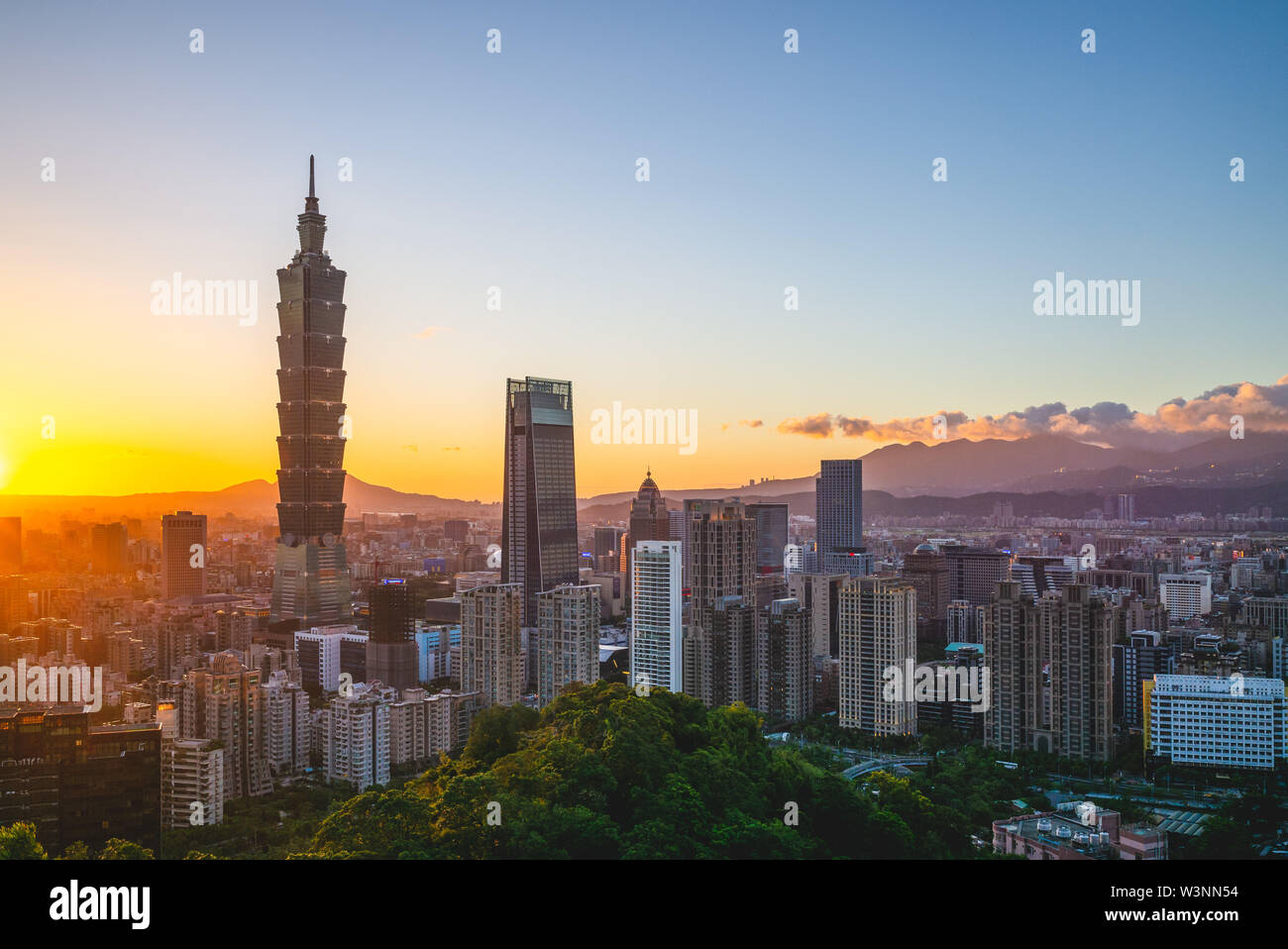 Vista panoramica della città di Taipei a Taiwan Foto Stock