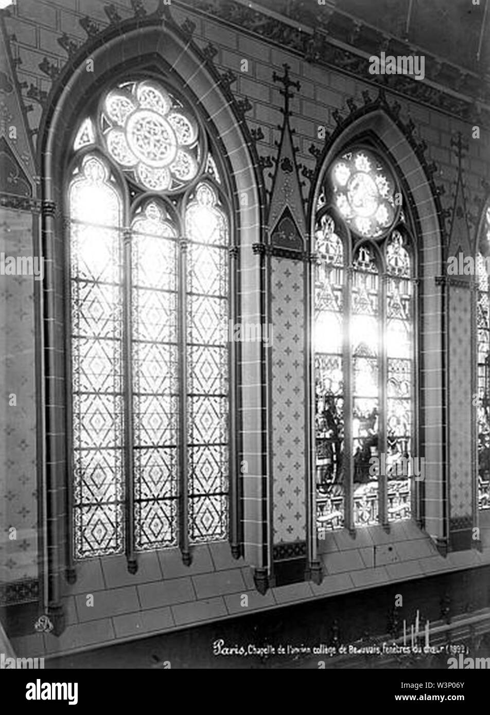 Collège de Beauvais (ancien) - Chapelle Fenêtres du choeur - Paris 05 - Médiathèque de l'architecture et du patrimoine - APMH00004476. Foto Stock