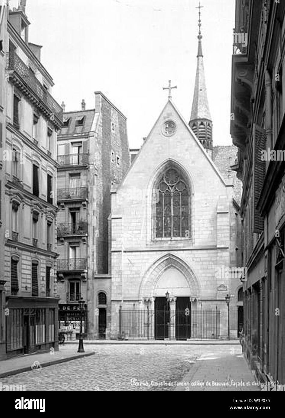 Collège de Beauvais (ancien) - Chapelle facciata et clocher - Paris 05 - Médiathèque de l'architecture et du patrimoine - APMH00004473. Foto Stock
