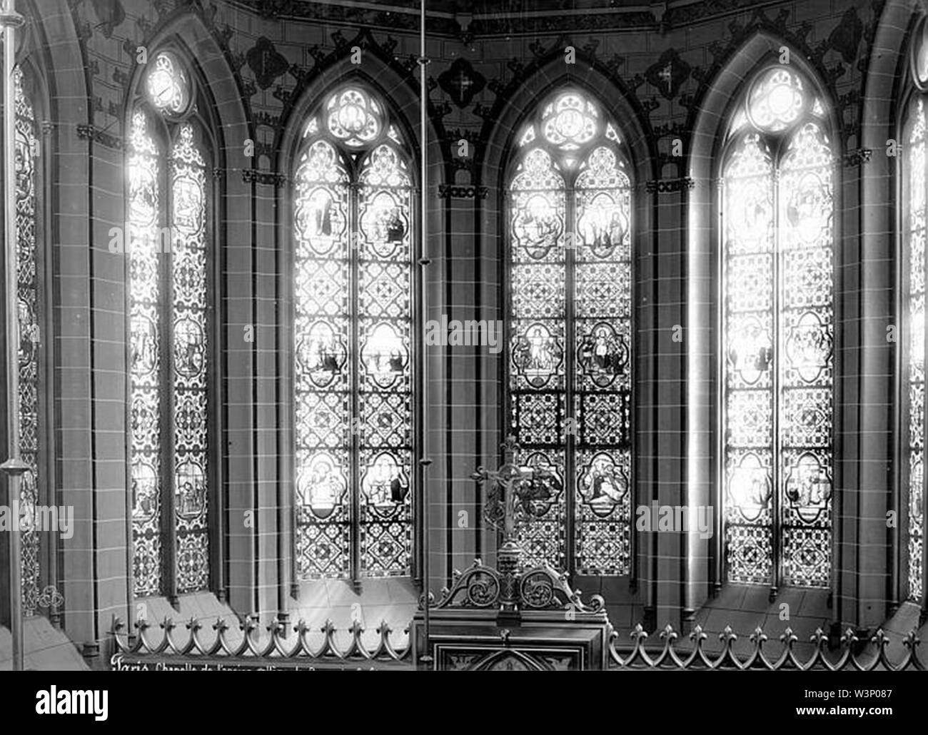 Collège de Beauvais (ancien) - Chapelle Fenêtres du choeur - Paris 05 - Médiathèque de l'architecture et du patrimoine - APMH00004477. Foto Stock