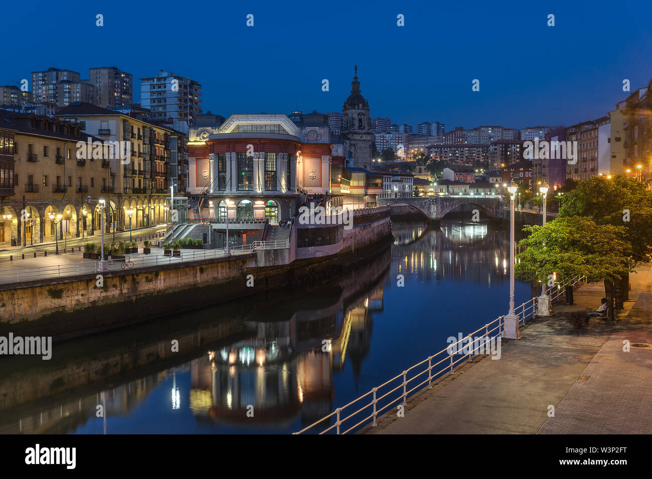 Ribera mercato in Bilbao Foto Stock