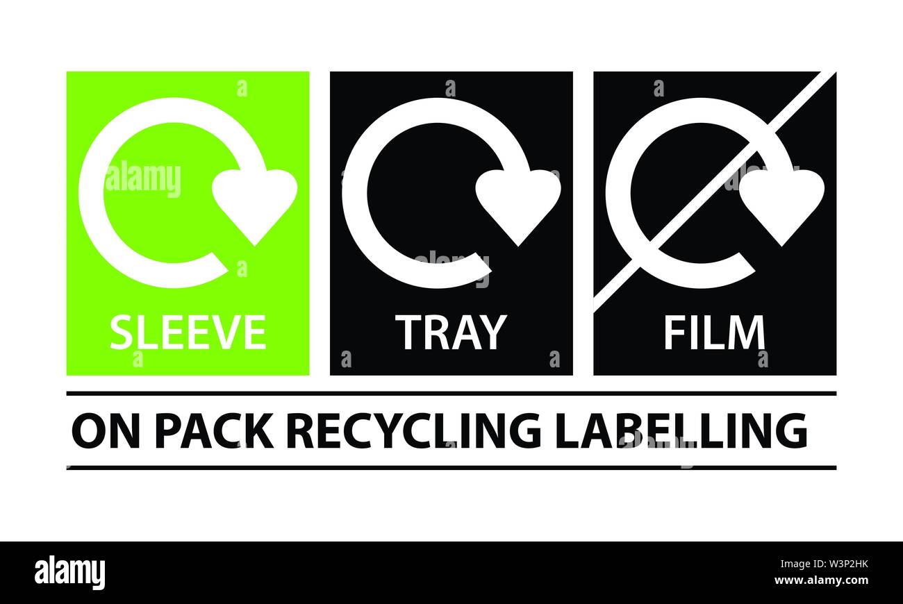 Sul pacco di riciclaggio vettore di etichette di design di simbolo Illustrazione Vettoriale