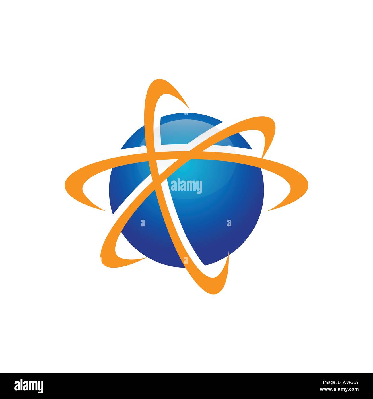 Vettore logo del pianeta. Vettore di orbita e logo Satellite Illustrazione Vettoriale