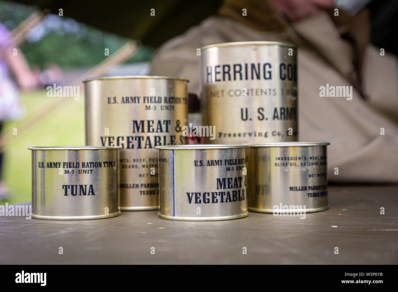 US Army razione di lattine Foto Stock