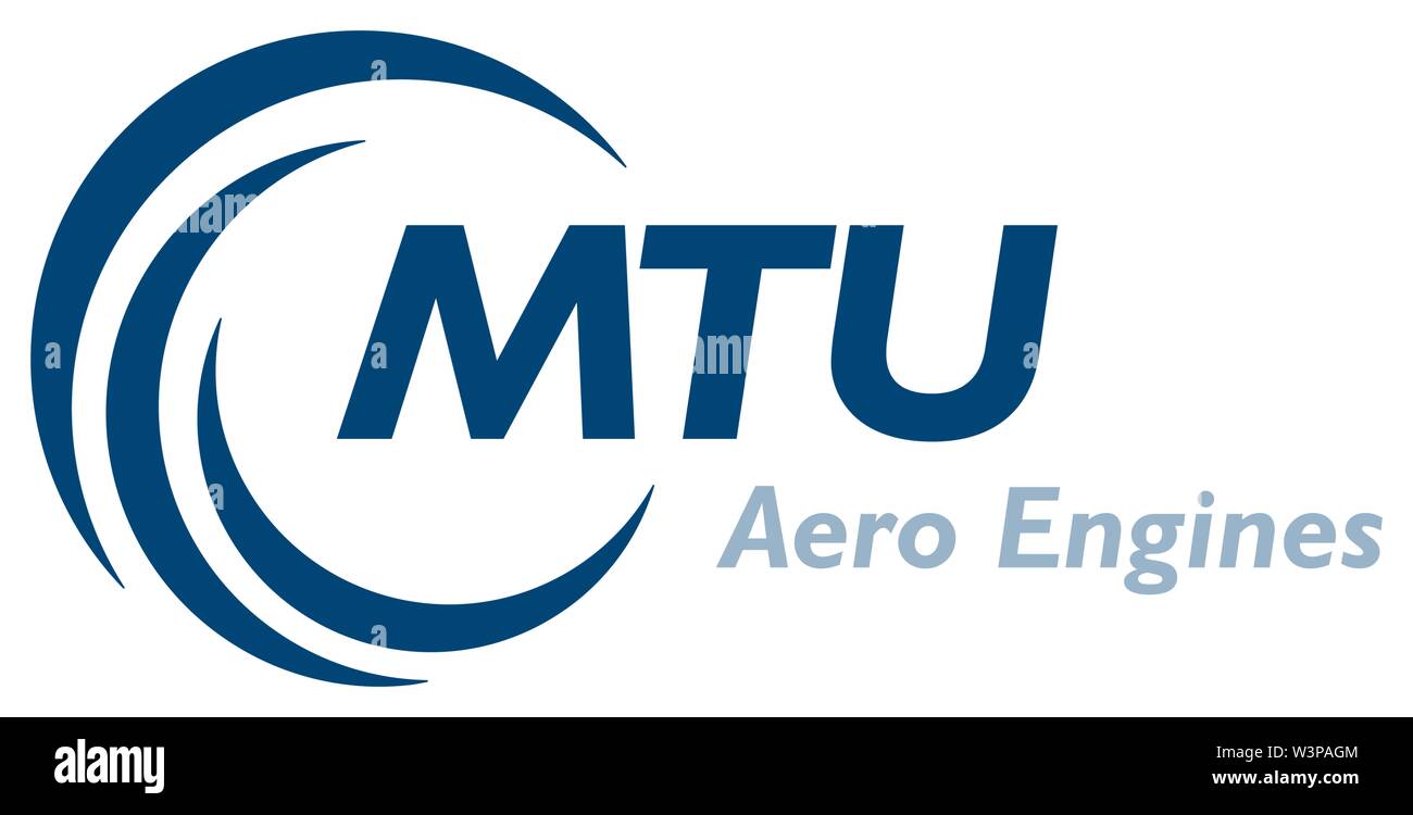 Il logo, MTU Aero Engines, compagnie aeree, i costruttori di motori, Germania Foto Stock