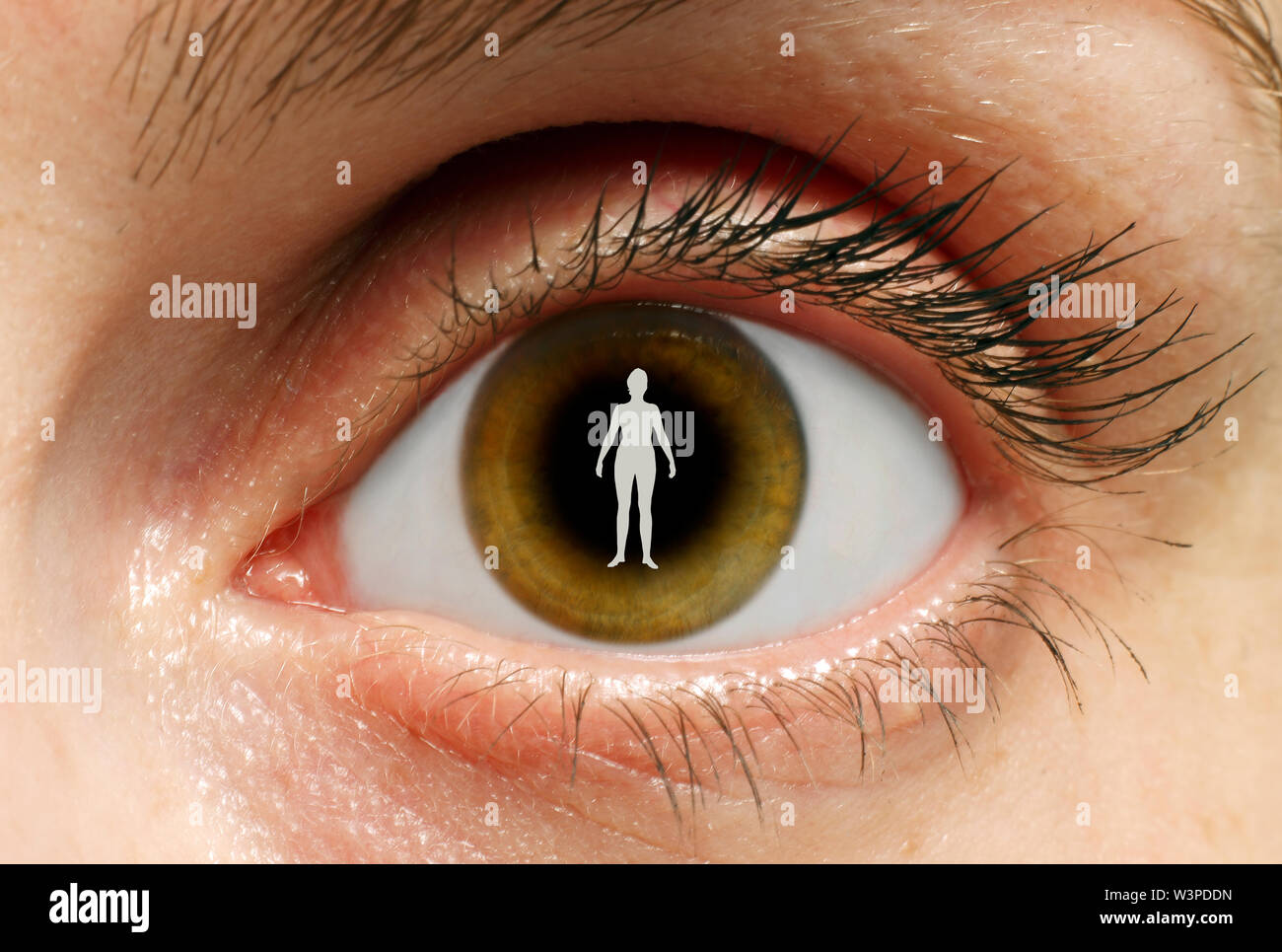 Immagine della donna nell'occhio. Foto Stock