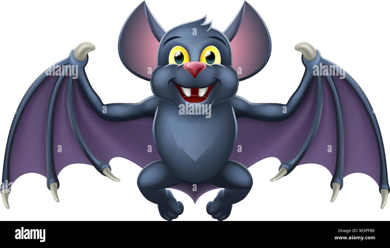 Carino Halloween Vampire Bat Cartoon animale Illustrazione Vettoriale