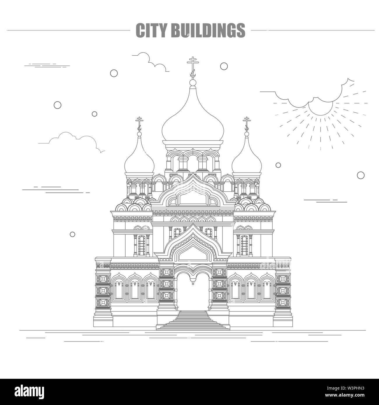 Gli edifici della città modello grafico. L'Estonia. Illustrazione Vettoriale Illustrazione Vettoriale