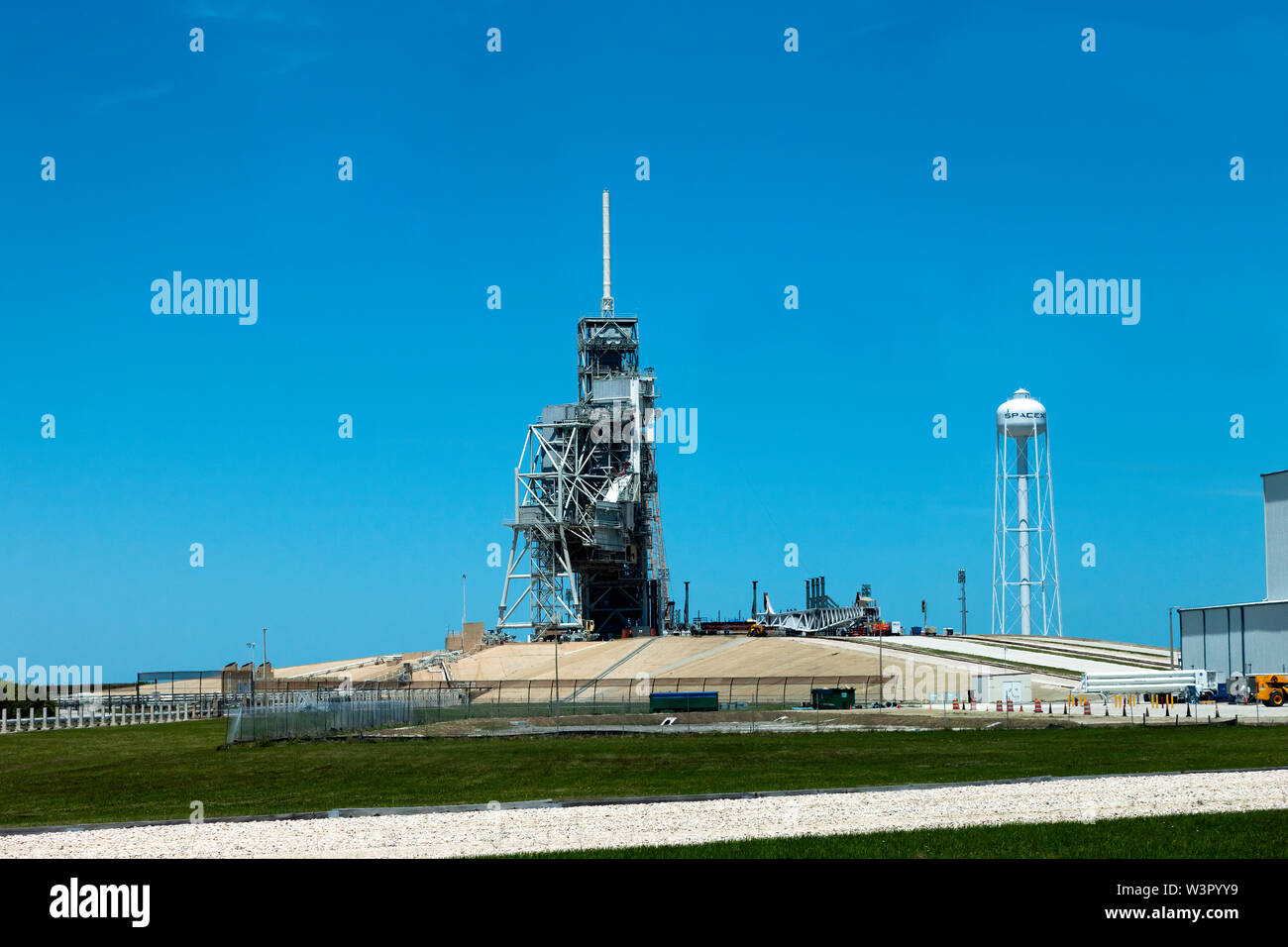 Il Centro Spaziale Kennedy complessi di lancio 39A , attualmente in uso da SpaceX Foto Stock