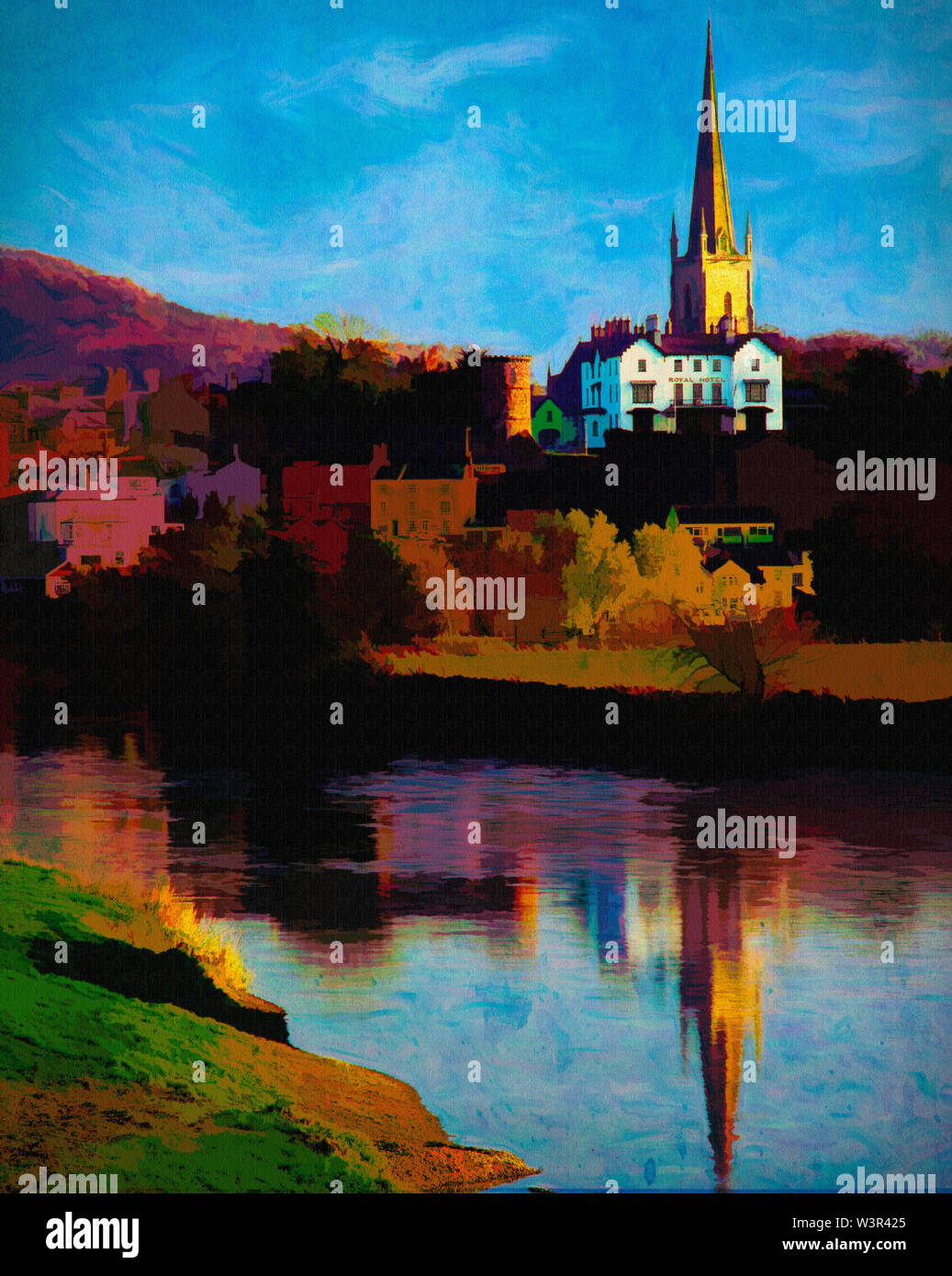 Arte digitale: Ross on Wye, Herefordshire, Regno Unito Foto Stock