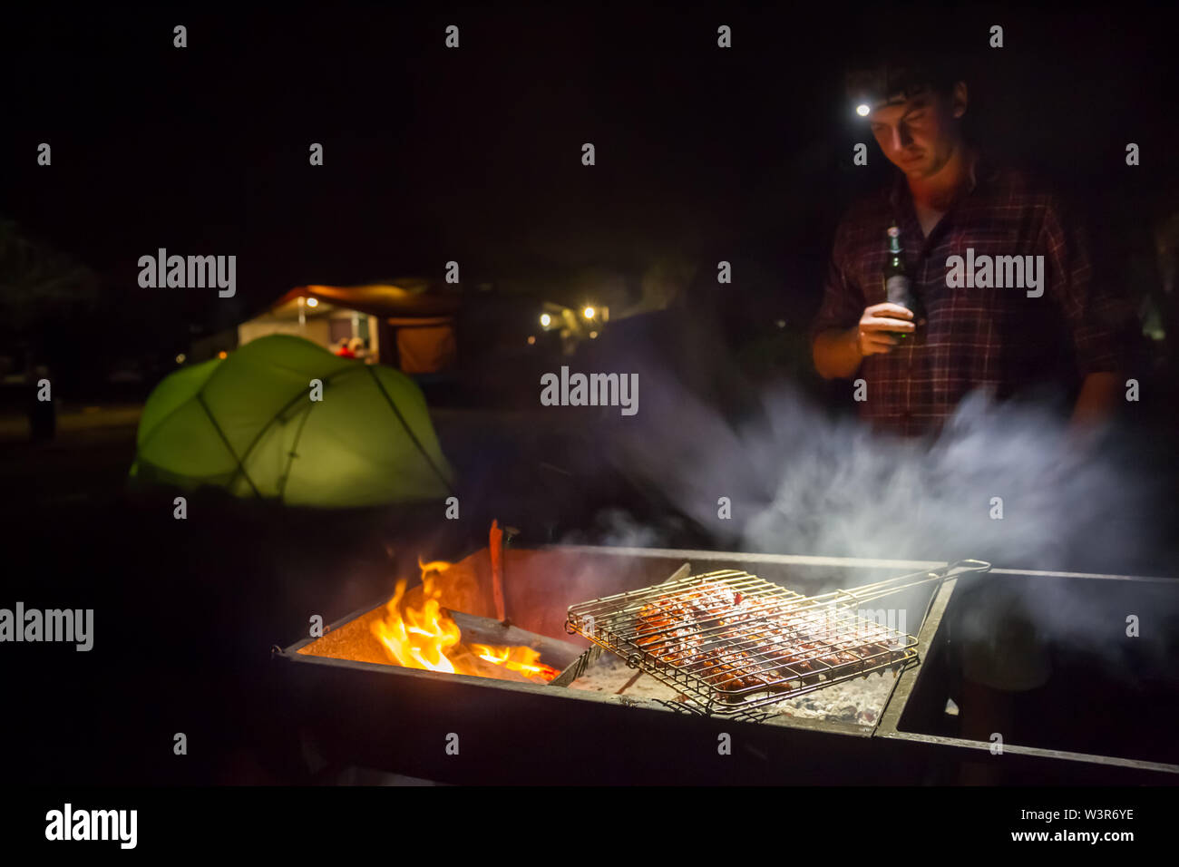 Bontebok National Park offre comodi servizi campeggio con braai griglie per barbecue vicino a Swellendam, Western Cape, Sud Africa. Foto Stock