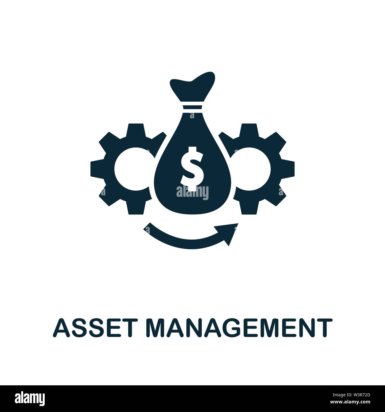 Icona vettore di Asset Management. Segno creativo dalla collezione di icone di investimento. Icona di gestione delle risorse completa per computer e dispositivi mobili Illustrazione Vettoriale