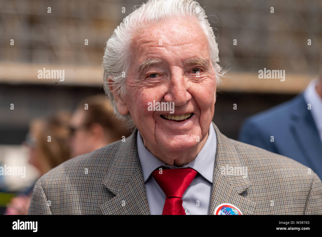 Londra 17 luglio 2019 una lobby parlamentare dalla rotaia marittimo e i lavoratori del settore dei trasporti europea a nome della Flotta Reale marittimi ausiliari oltre al di sotto dell'inflazione aumenti di stipendio. Dennis Skinner il veterano della manodopera MP supporta il credito rally Ian Davidson/Alamy Live News Foto Stock