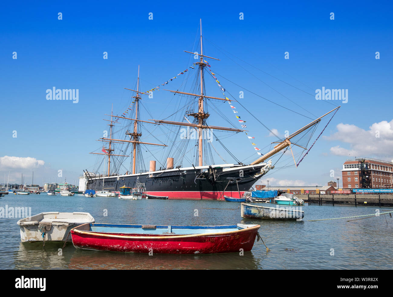 HMS Warrior a Portsmouth Historic Dockyard, Portsmouth, Hampshire, Regno Unito Foto Stock