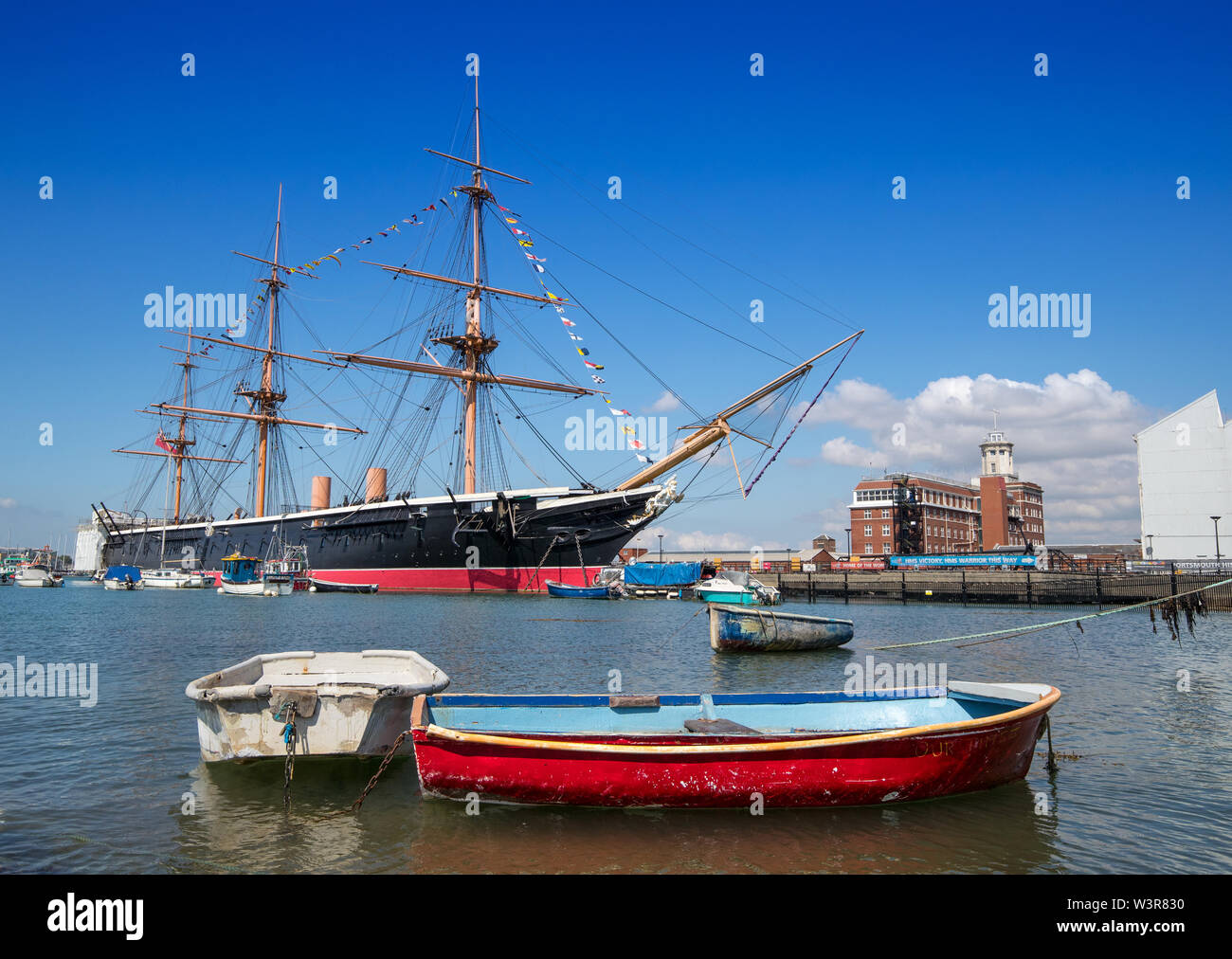 HMS Warrior a Portsmouth Historic Dockyard, Portsmouth, Hampshire, Regno Unito Foto Stock