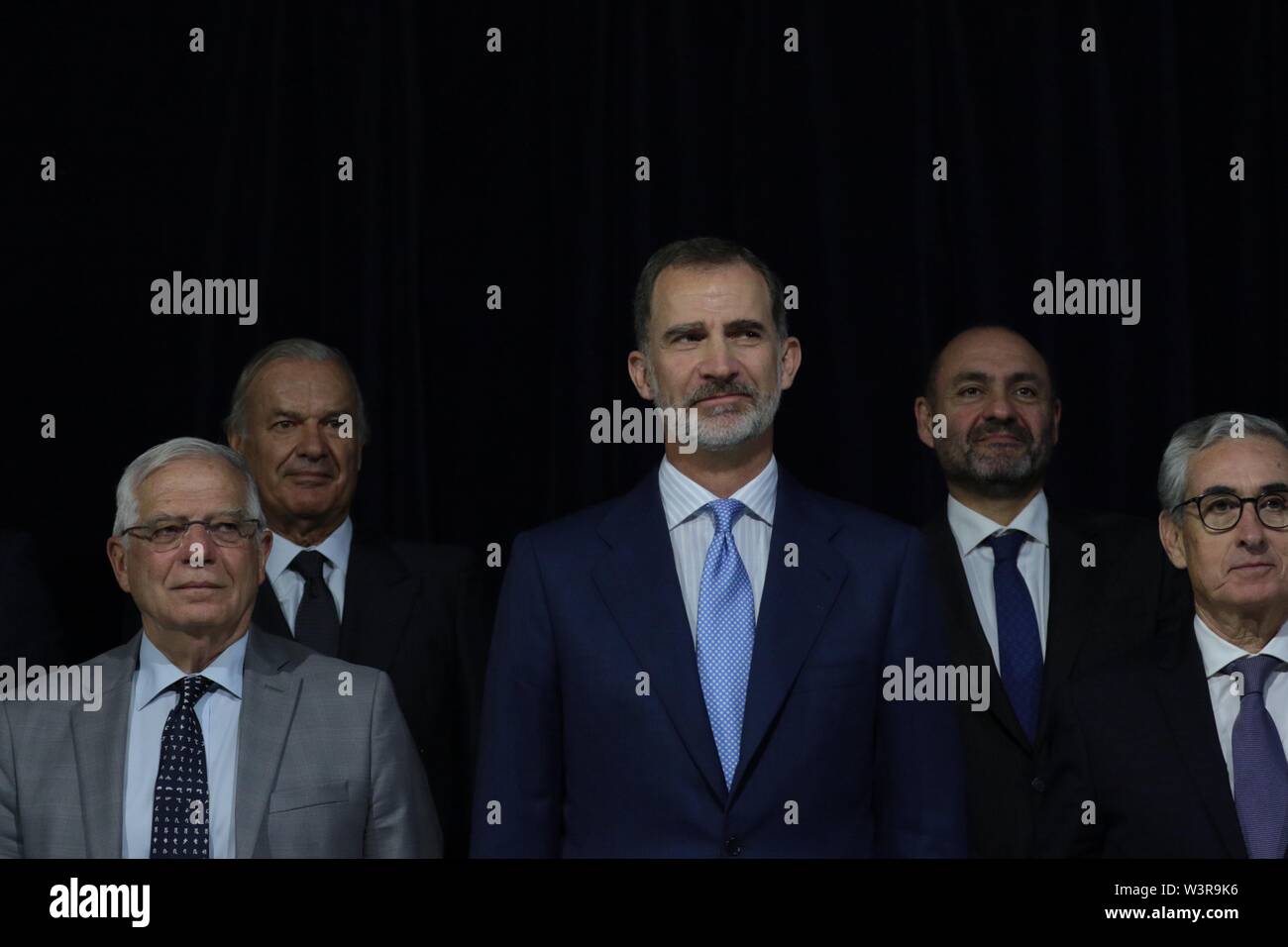 Madrid, Spagna. 17 Luglio, 2019. Madrid, Spagna; 07/17/2019.Felipe VI, re di Spagna, assiste il colloquio per i venti anni della fondazione Euroamerica "20 anni di relazioni tra Unione europea e America Latina, le sfide del futuro" presso la American's House (Casa de America) in Madrid. Credito: Juan Carlos Rojas/Picture Alliance | in tutto il mondo di utilizzo/dpa/Alamy Live News Foto Stock