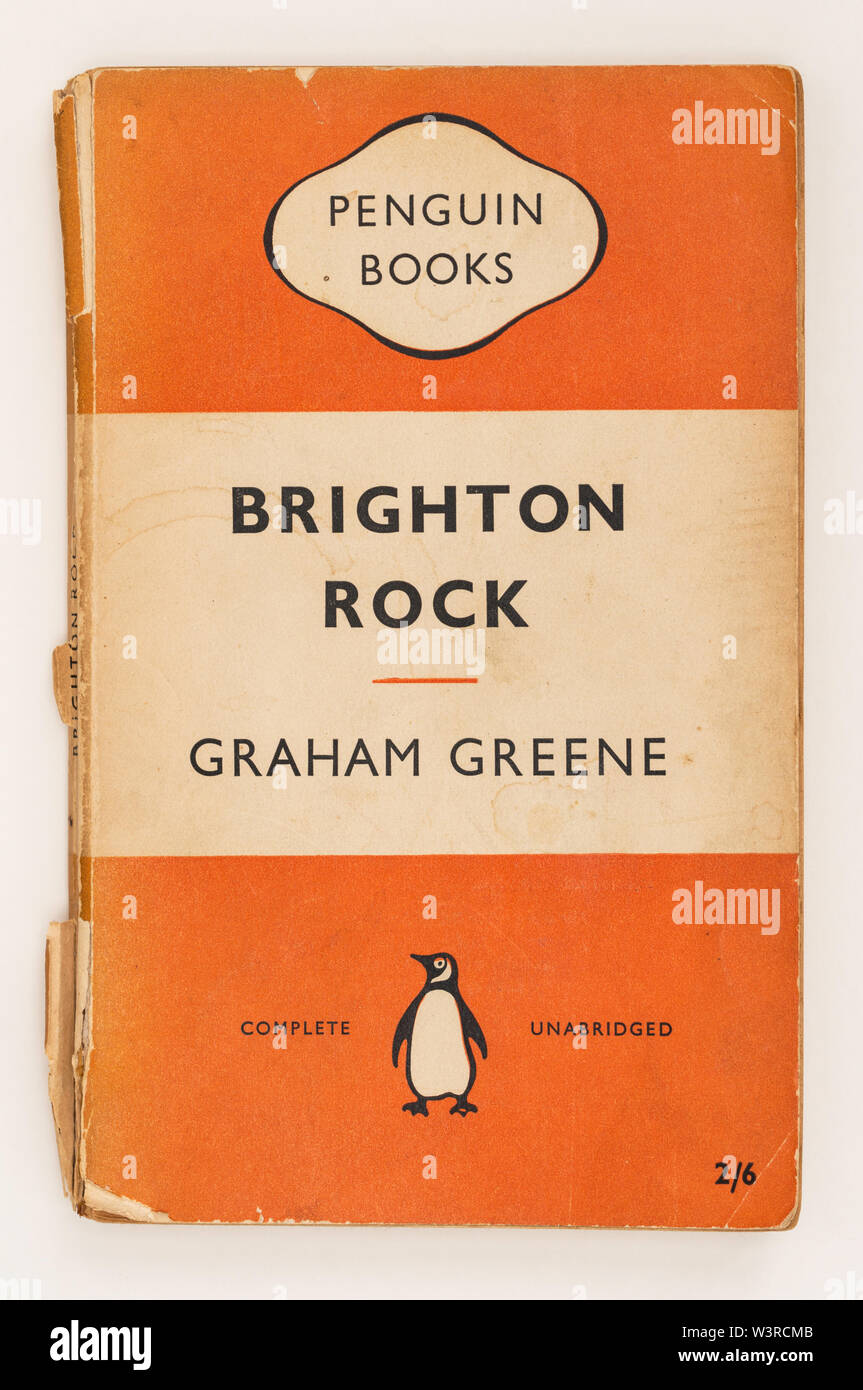 Coperchio del pinguino edizione tascabile del Brighton Rock di Graham Greene Foto Stock