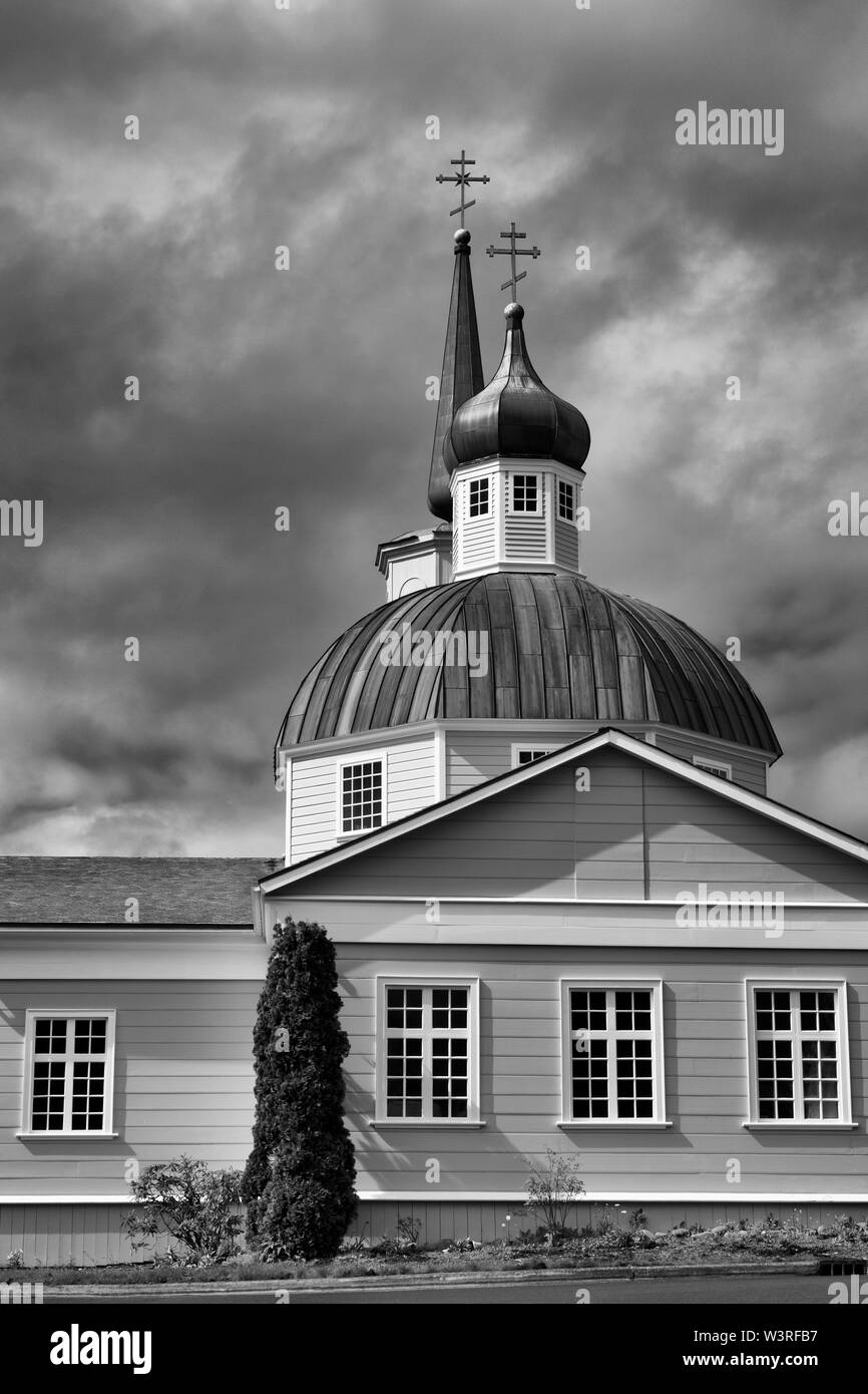 La parrocchia di san Michele Chiesa Ortodossa Russa, Sitka, Alaska, STATI UNITI D'AMERICA Foto Stock