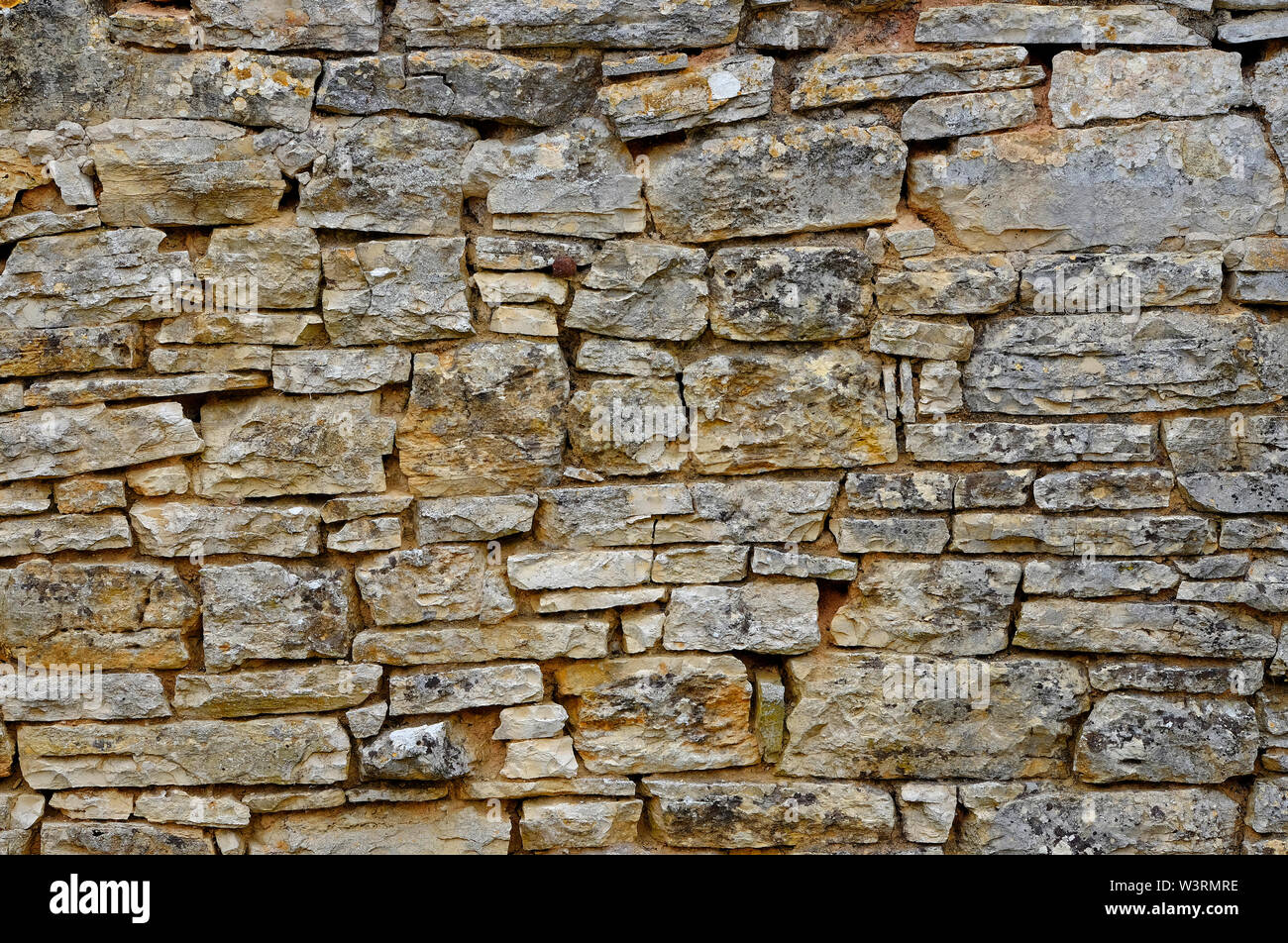 Il vecchio muro di pietra, valle del Lot, Francia Foto Stock