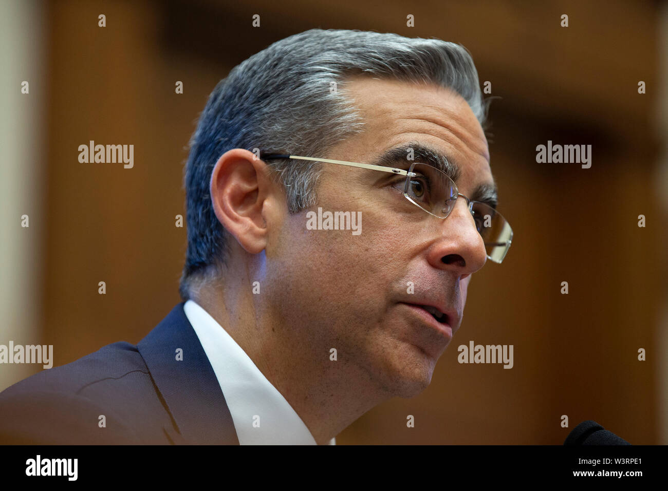 CEO di Calibra David Marcus parla durante la casa Comitato per i servizi finanziari audizione per quanto riguarda Facebook la nuova moneta crypto Libra sul Campidoglio di Washington, DC, Stati Uniti il 17 luglio 2019. Credito: Stefani Reynolds/CNP /MediaPunch Foto Stock