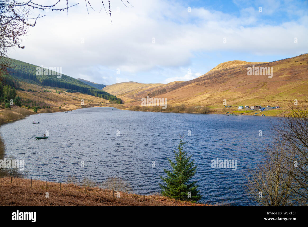 Abbassare Glen Sherup serbatoio nell'Ochil Hills Perthshire Scozia Scotland Foto Stock
