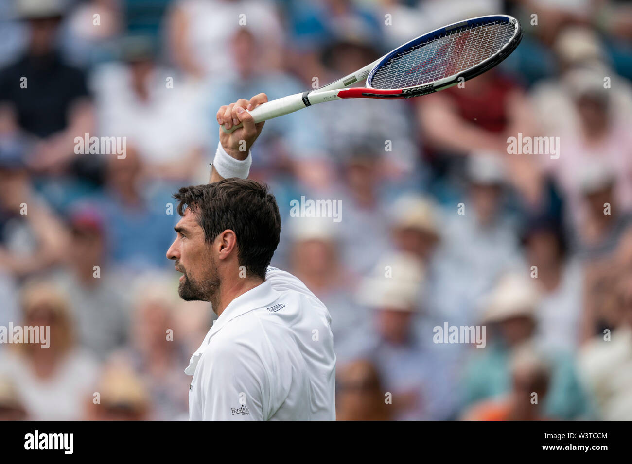 Jeremy Chardy della Francia in azione contro Cameron Norrie di GBR a valle della natura International 2019, Devonshire Park, Eastbourne Foto Stock