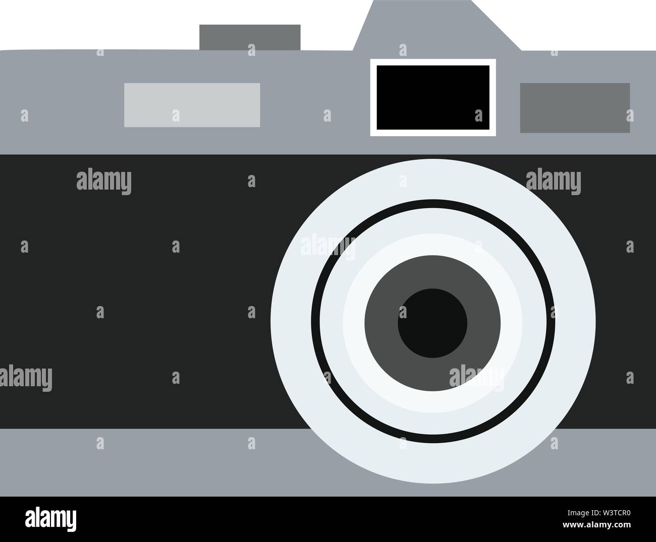 Un vecchio nero modello di fotocamera, il vettore, il colore di disegno o illustrazione. Illustrazione Vettoriale