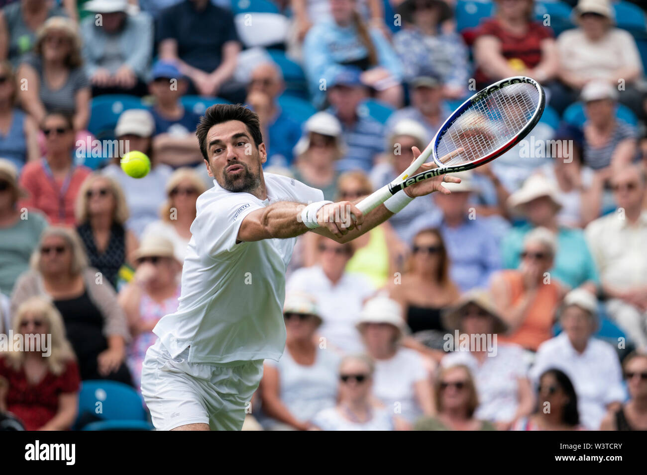 Jeremy Chardy della Francia in azione contro Cameron Norrie di GBR a valle della natura International 2019, Devonshire Park, Eastbourne Foto Stock