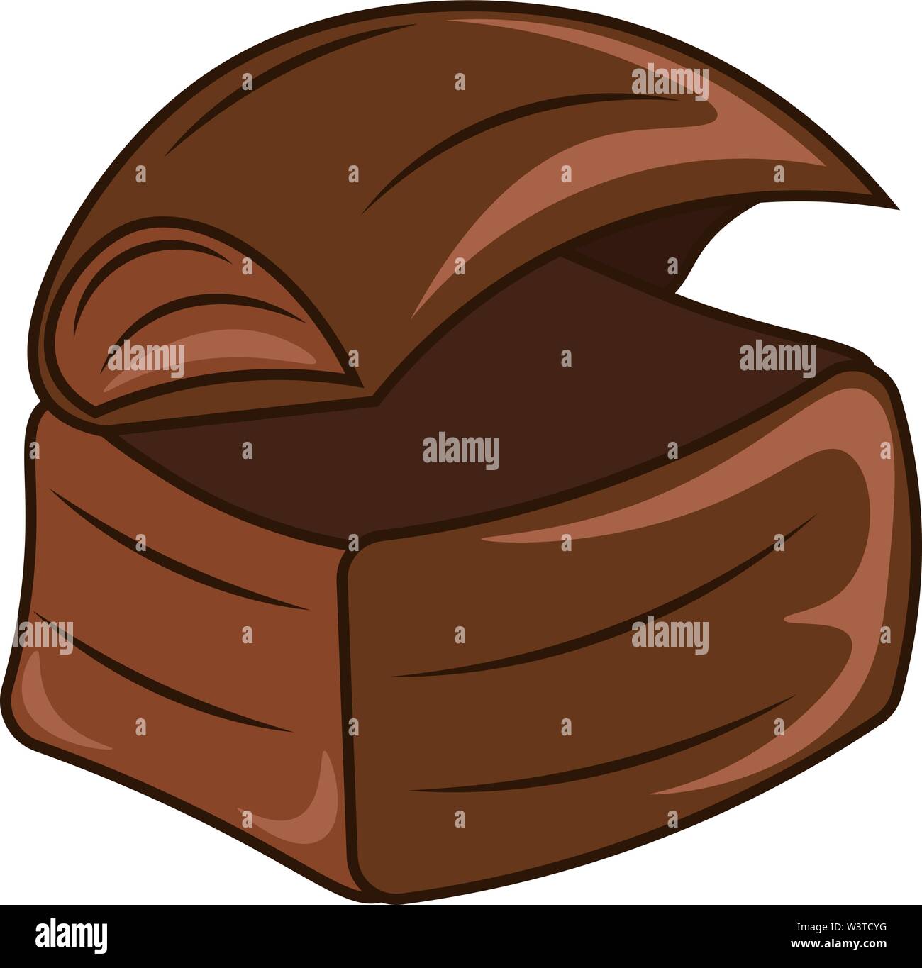 Un marrone grande cassa di legno, il vettore, il colore di disegno o illustrazione. Illustrazione Vettoriale