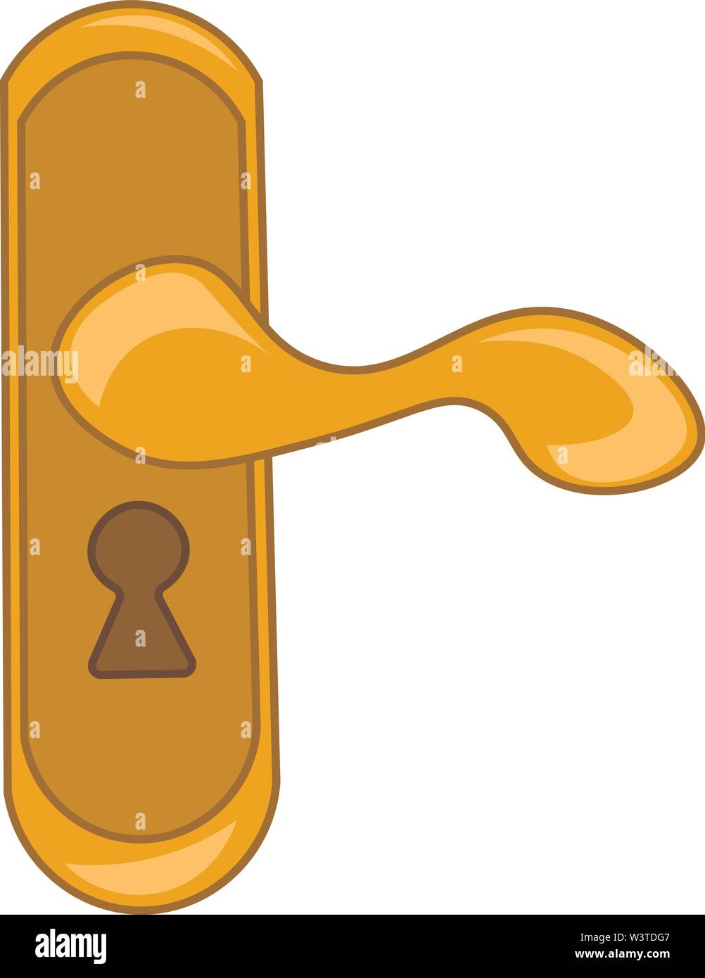 Un color oro manopola dello sportello, il vettore, il colore di disegno o illustrazione. Illustrazione Vettoriale