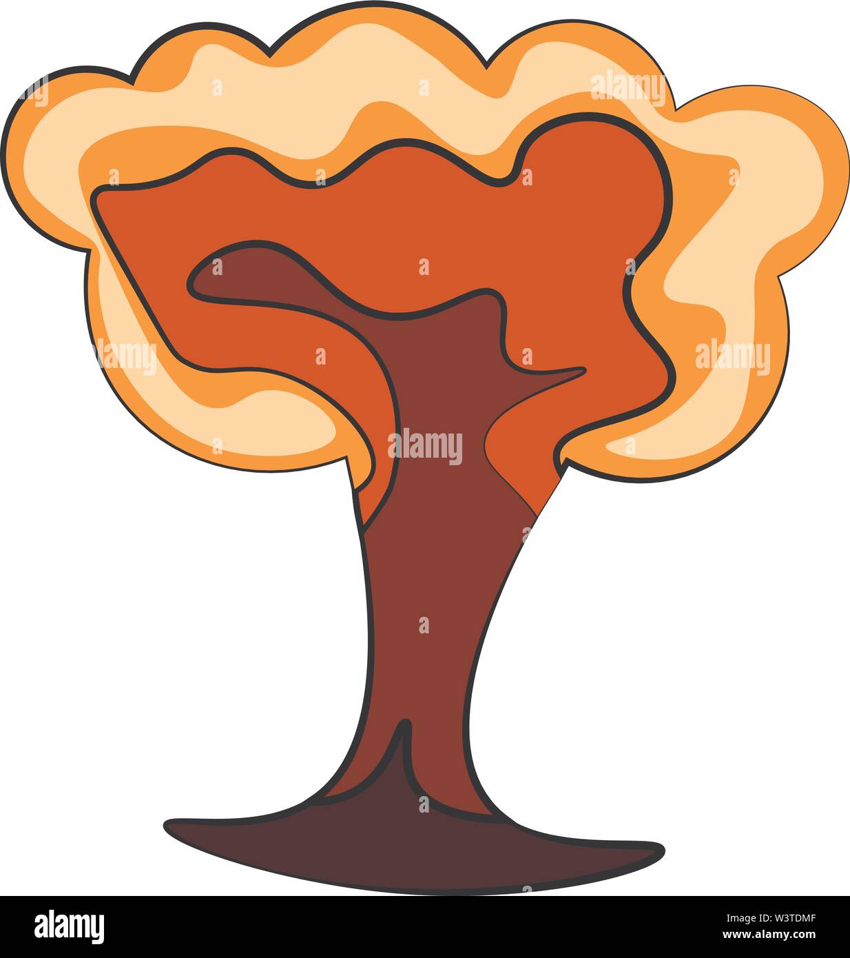Un arancione scarabocchio di esplosione di bomba, il vettore, il colore di disegno o illustrazione. Illustrazione Vettoriale