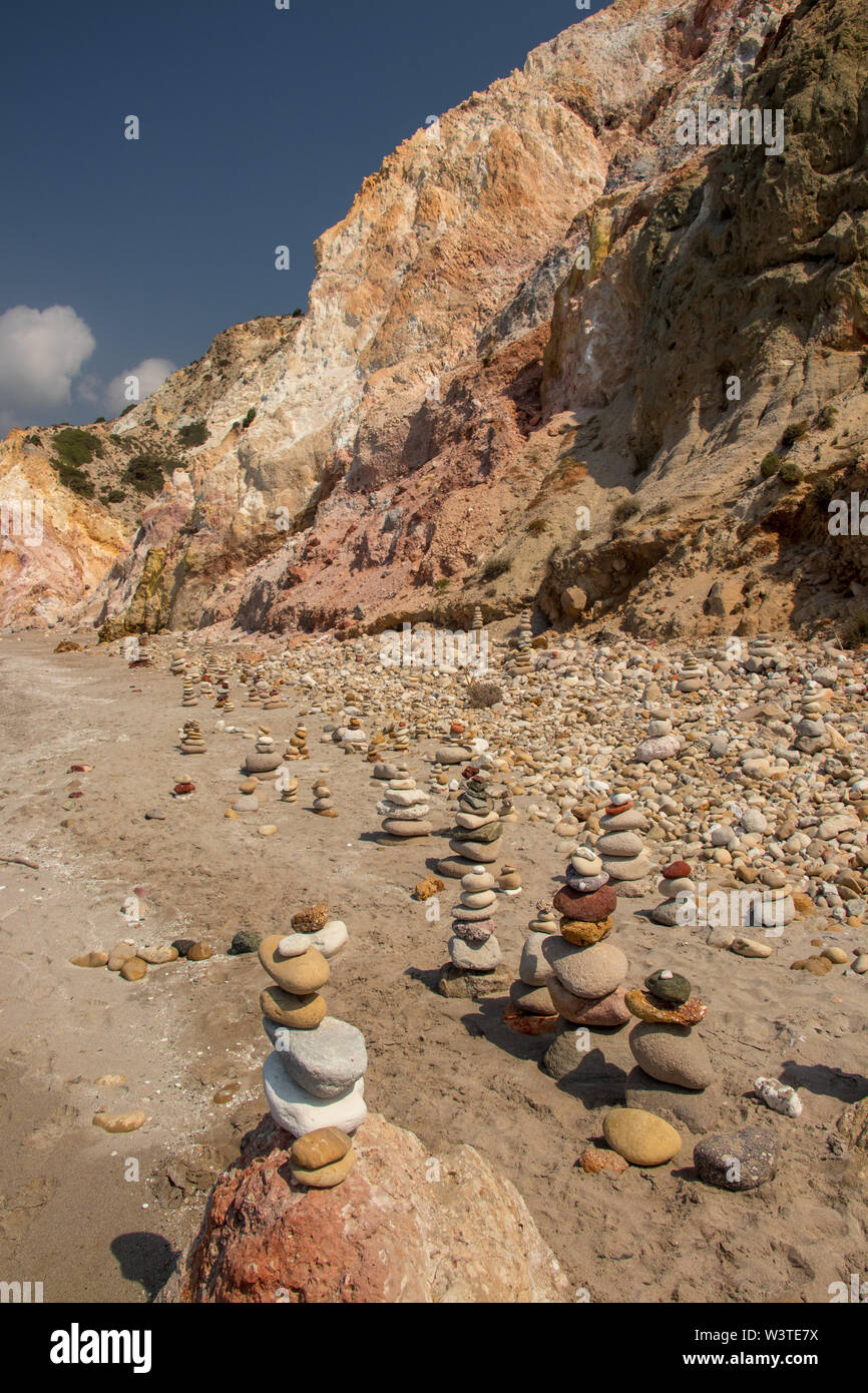 Sculture di roccia sulla spiaggia Foto Stock