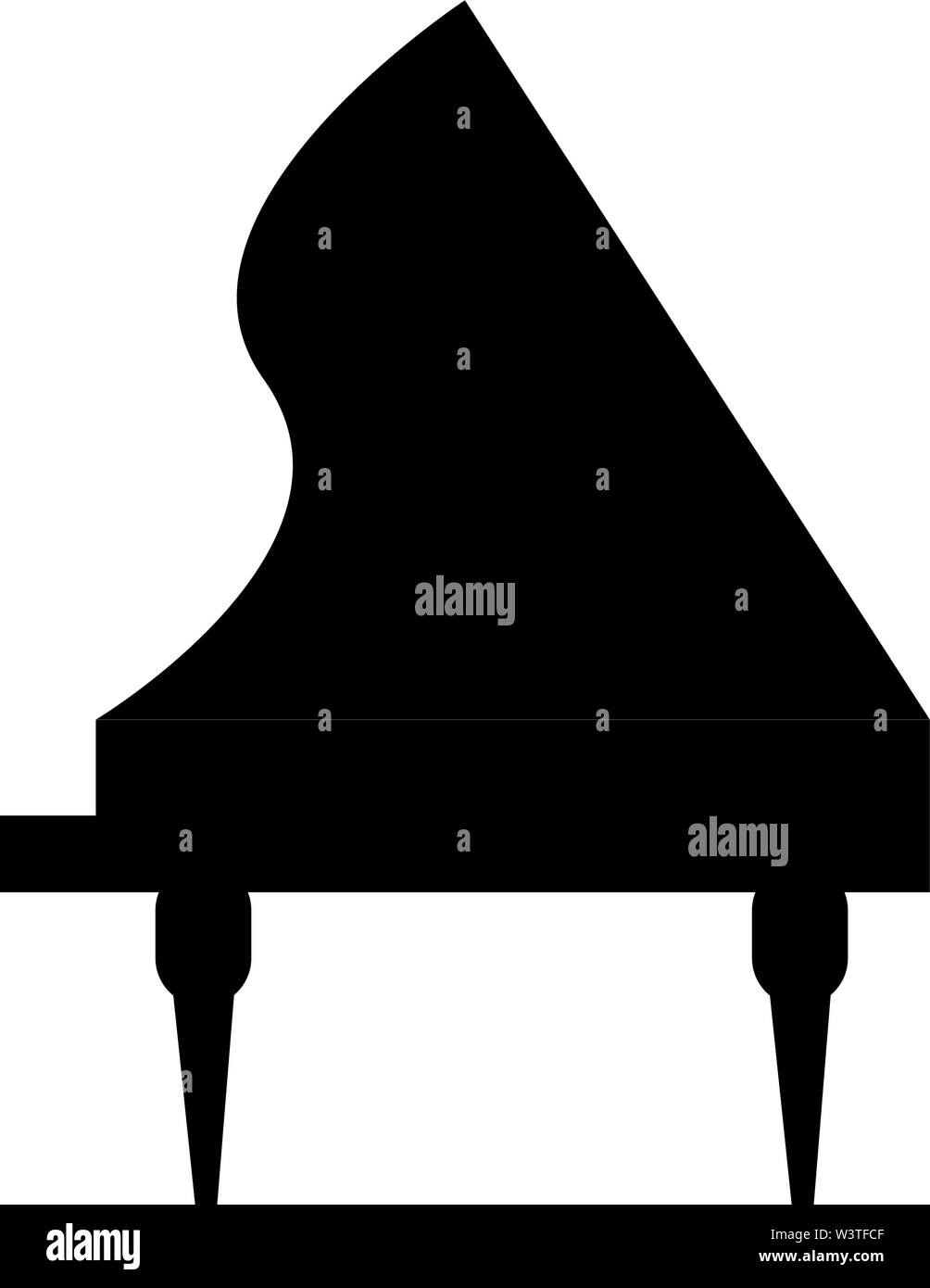 Un nuovo grande pianoforte in colore nero, il vettore, il colore di disegno o illustrazione. Illustrazione Vettoriale