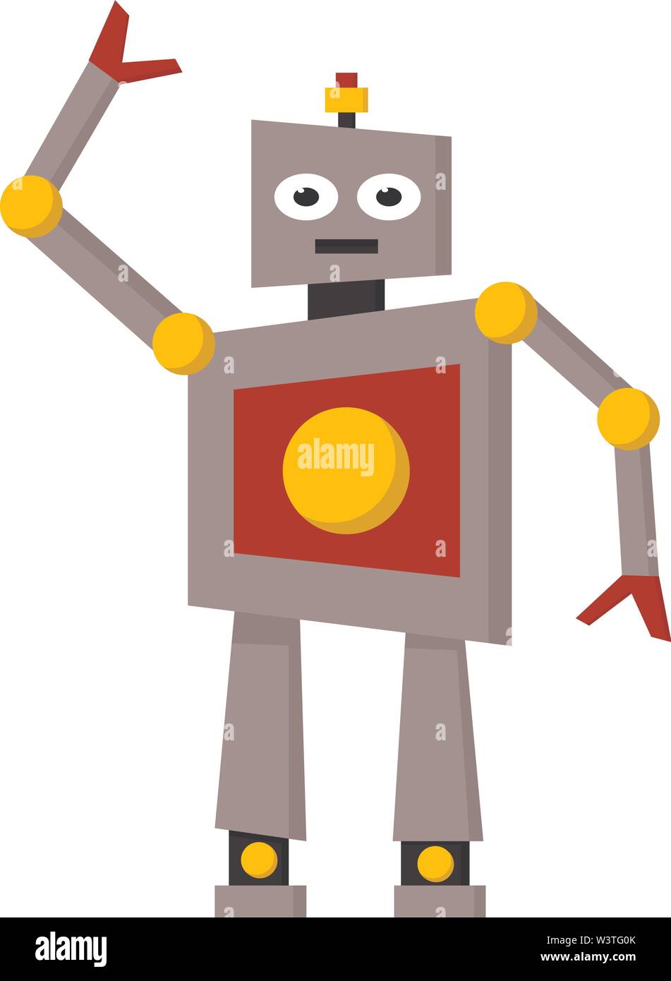 Un robot con grandi mani e gambe, il vettore, il colore di disegno o illustrazione. Illustrazione Vettoriale