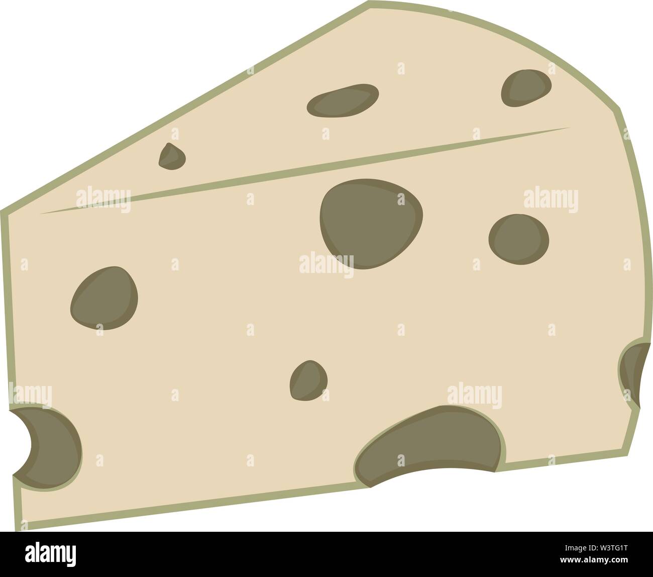 Un grande blocco di formaggio come un Rockford, il vettore, il colore di disegno o illustrazione. Illustrazione Vettoriale