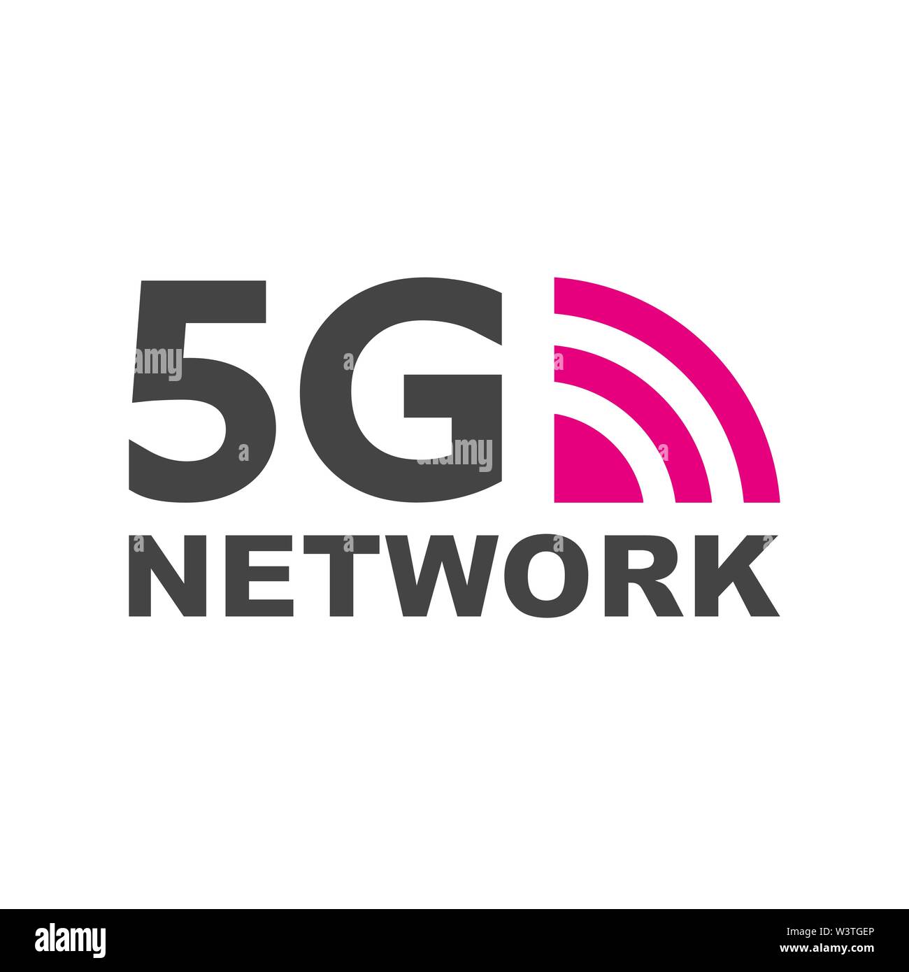 5G wireless di nuova connessione ad internet tramite wifi. La tecnologia del vettore icona segno di rete 5G. Quinta innovativa generazione di global Internet ad alta velocità Illustrazione Vettoriale