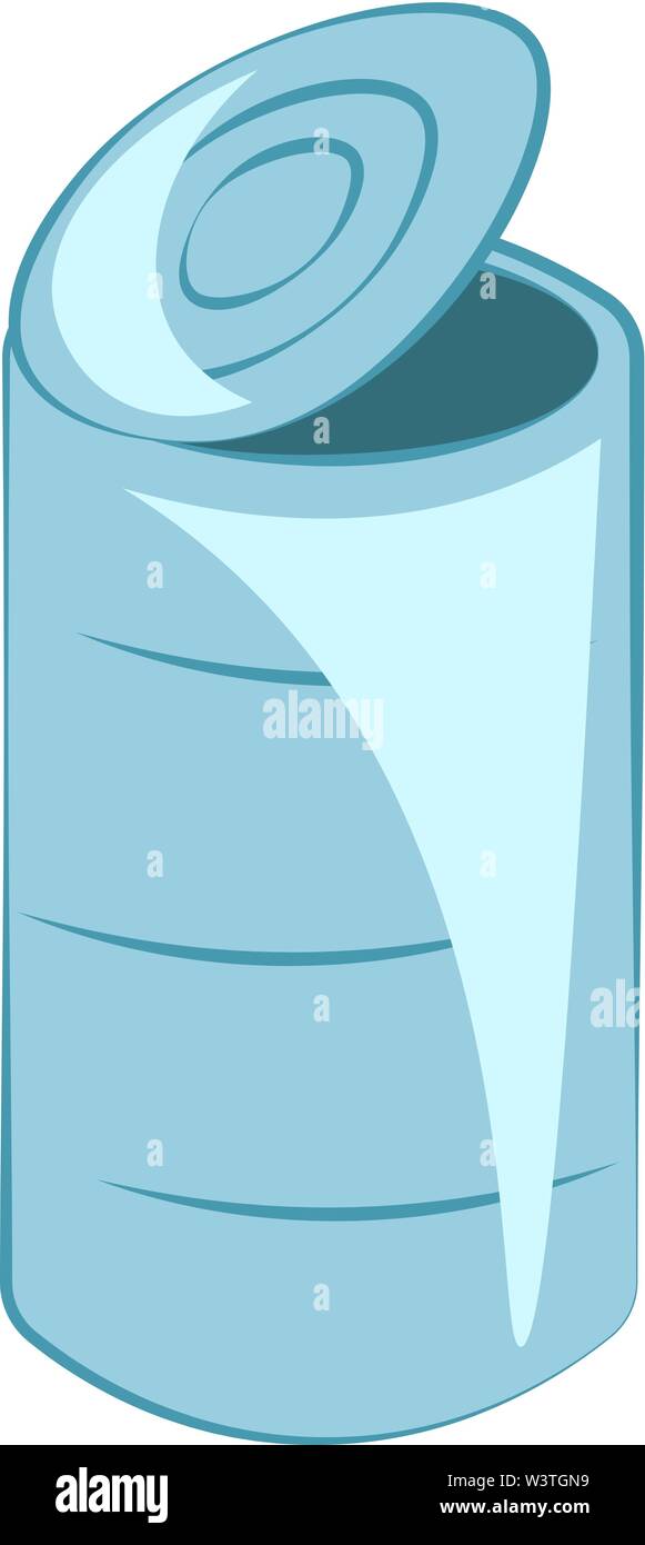 Una lattina può con il suo coperchio aperto, il vettore, il colore di disegno o illustrazione. Illustrazione Vettoriale