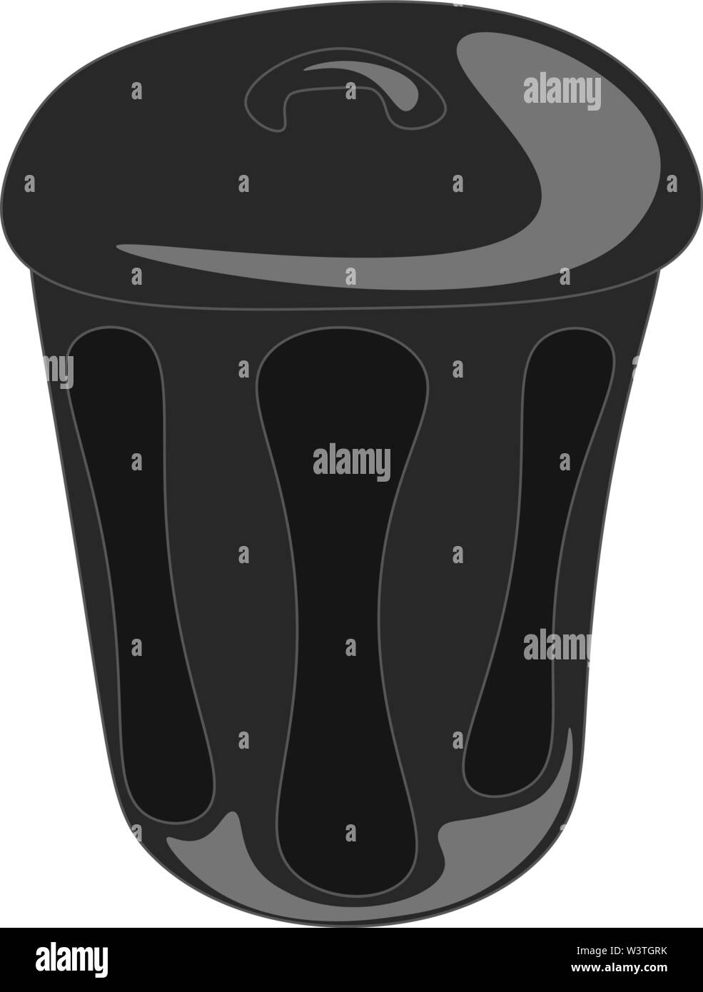 Una chiusura del cestino nero, il vettore, il colore di disegno o illustrazione. Illustrazione Vettoriale