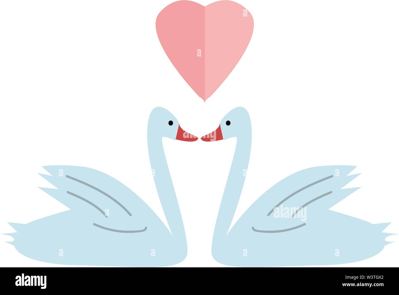 Due bellissimi cigni in amore, il vettore, il colore di disegno o illustrazione. Illustrazione Vettoriale Due bellissimi cigni in amore, il vettore, il colore di disegno o illustrazione. Illustrazione Vettoriale