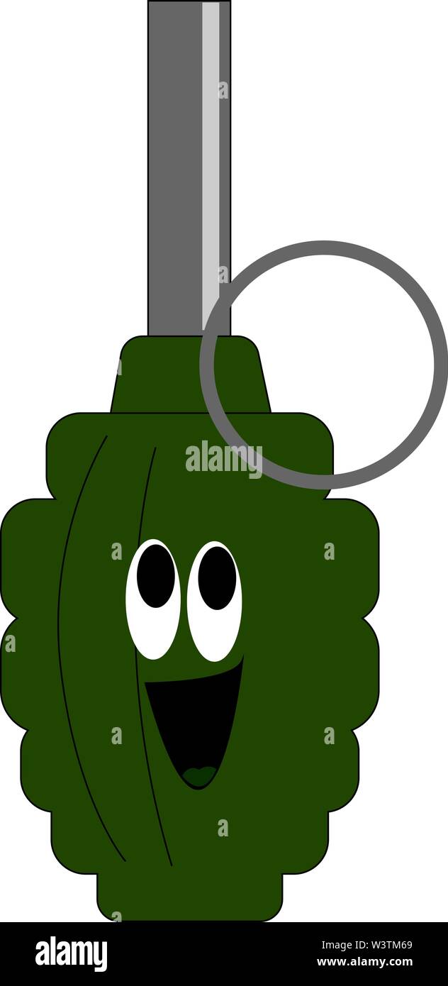 Mano granade con gli occhi, illustrazione vettore su sfondo bianco. Illustrazione Vettoriale